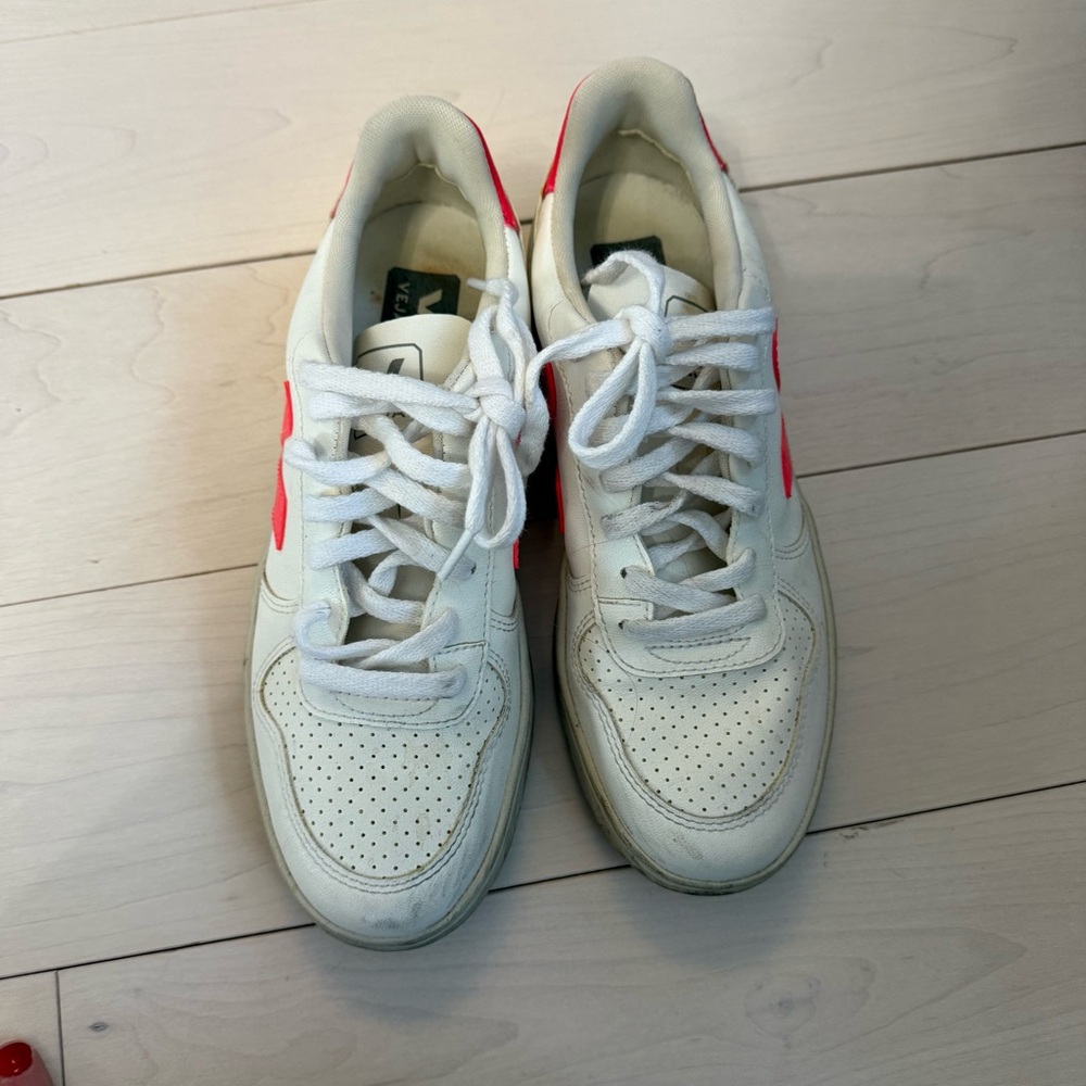 Veja White and neon Orange  Sneakers